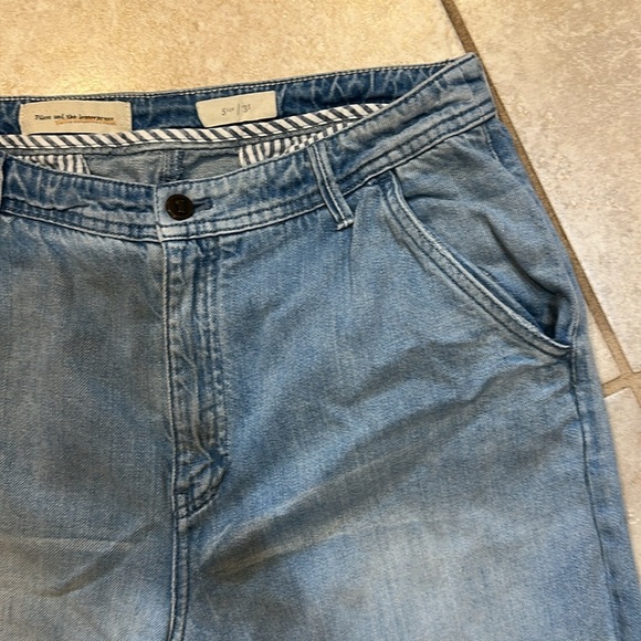 Anthropologie Pilcro High Waist Bleached Wide Leg Culottes Crop Jeans 31 - Picture 4 of 10